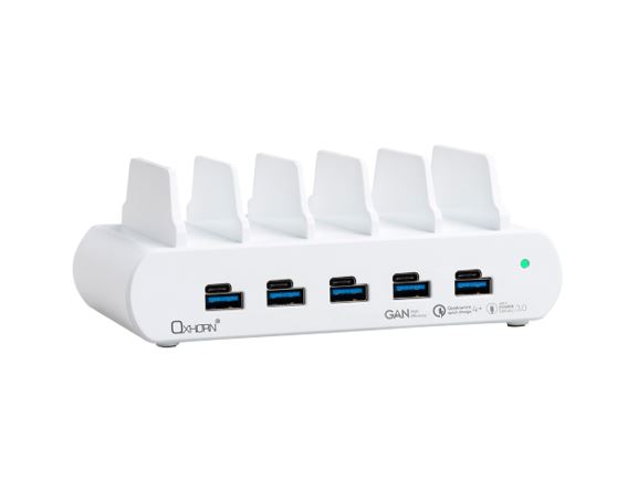 Oxhorn PoverDelivery150W 5 Port (A+C) Fast Charging Dock with build-in rack5 Port USB-A US