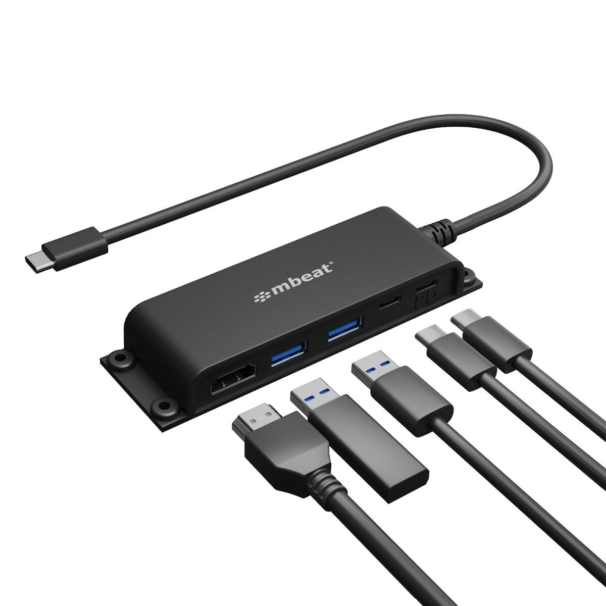 (LS)mbeat® Mountable 5-Port USB-C Hub - Supports 4K HDMI video out and 60W Power Delivery