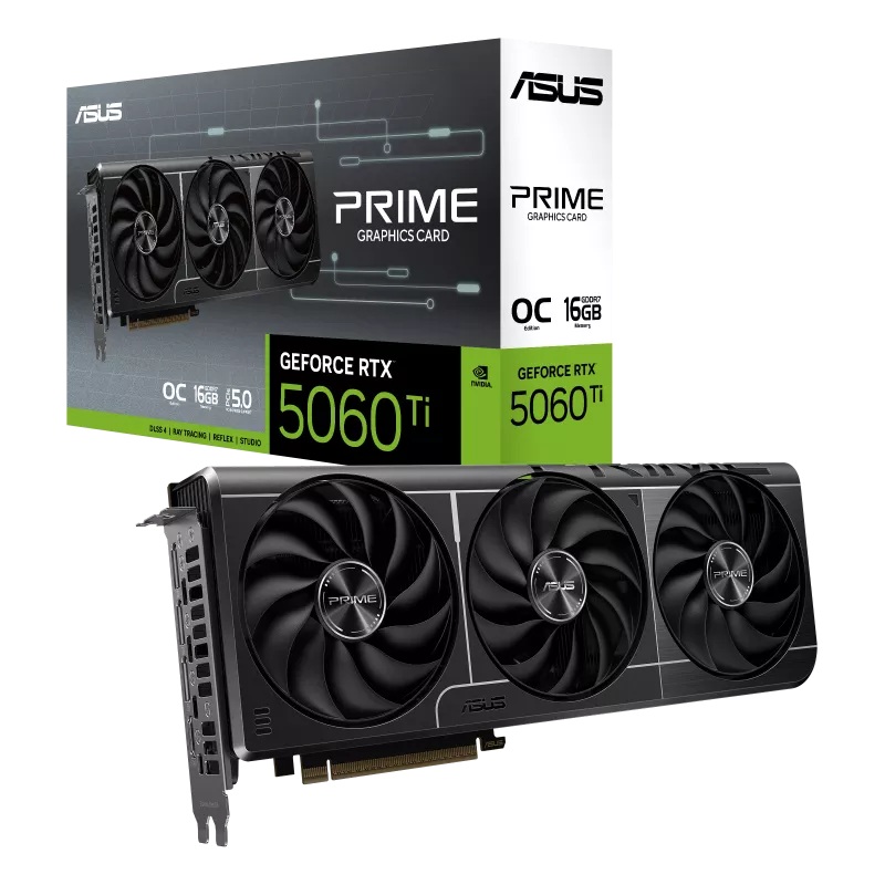 ASUS nVidia GeForce PRIME GeForce RTX™ 5060 Ti 16GB GDDR7 OC Edition, 128-bit, PCIe 5.0, 2