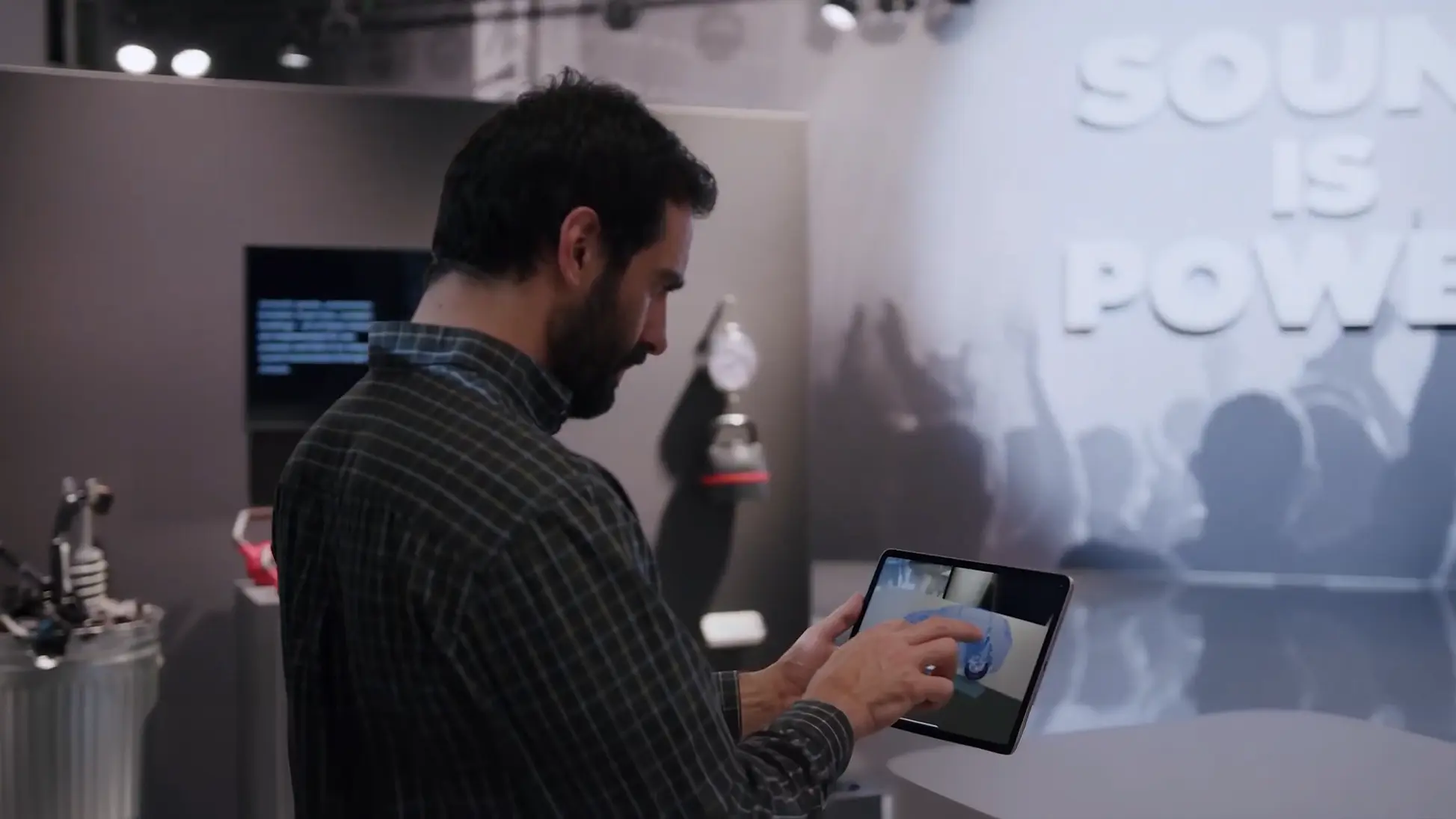 Person looking at design