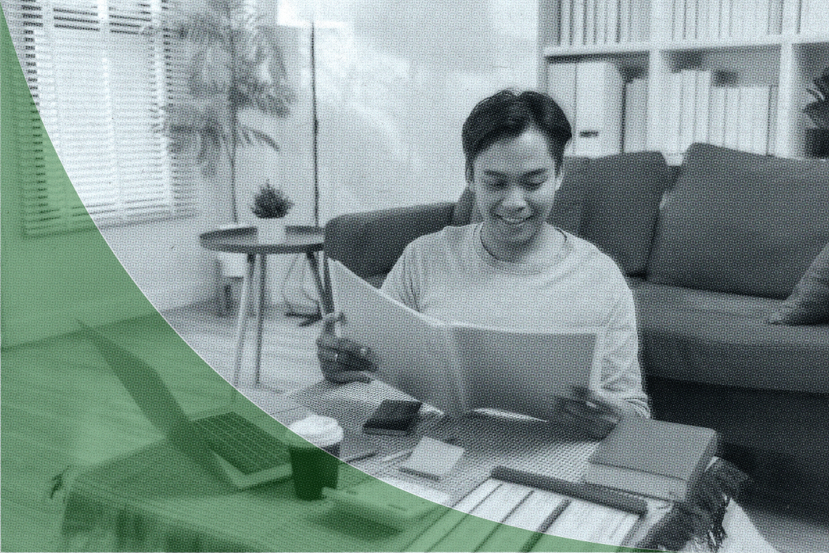 Person reviewing a credit report lesson