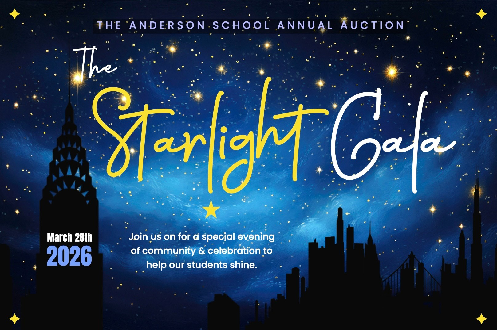 The Starlight Gala, The Anderson School Annual Auction, March 28 2026
