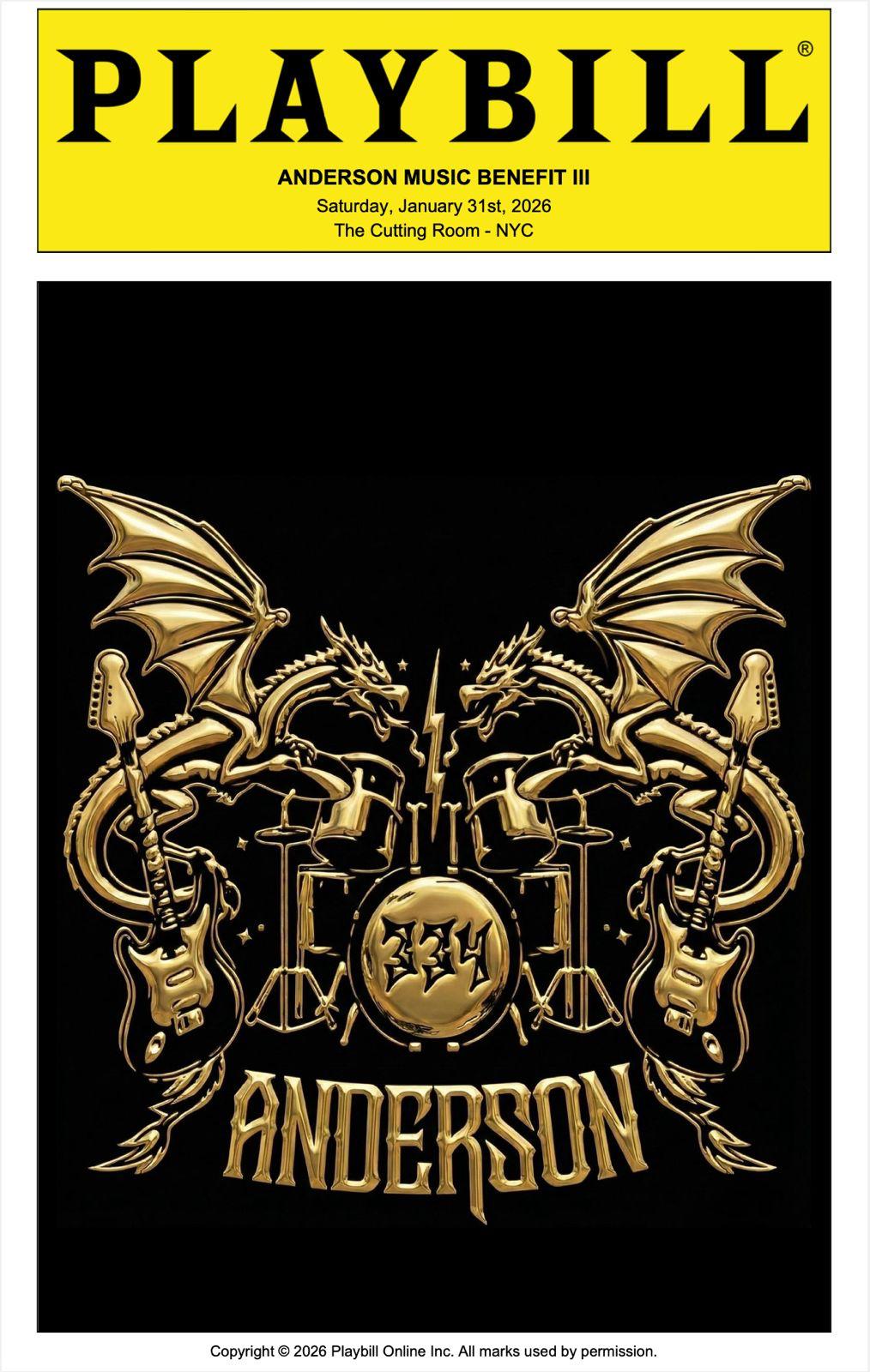 Cover of last year’s Anderson Music Benefit playbill