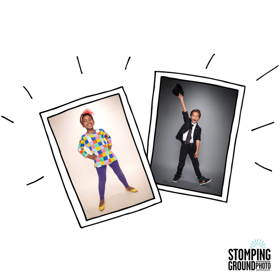 Two students posing for school portraits, by Stomping Ground Photo