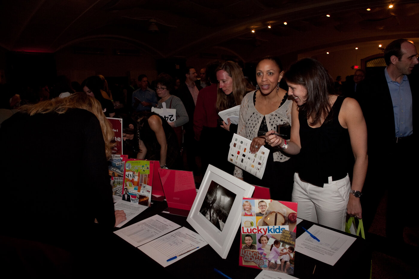 Guests browsing the silent auction tables at the Anderson gala