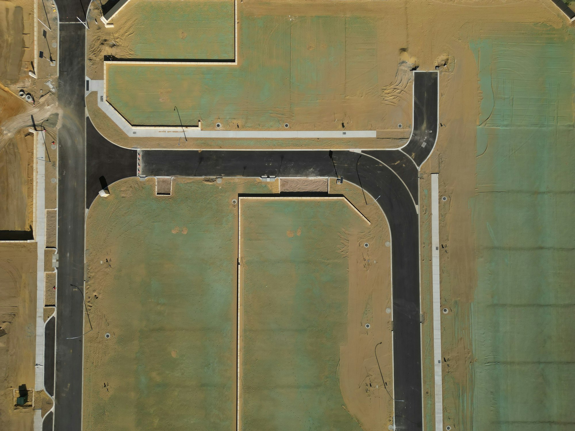 Aerial view of farmland fields