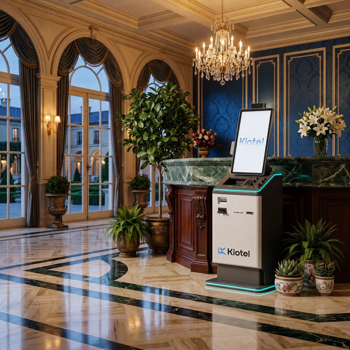 Kiotel kiosk in a hotel lobby