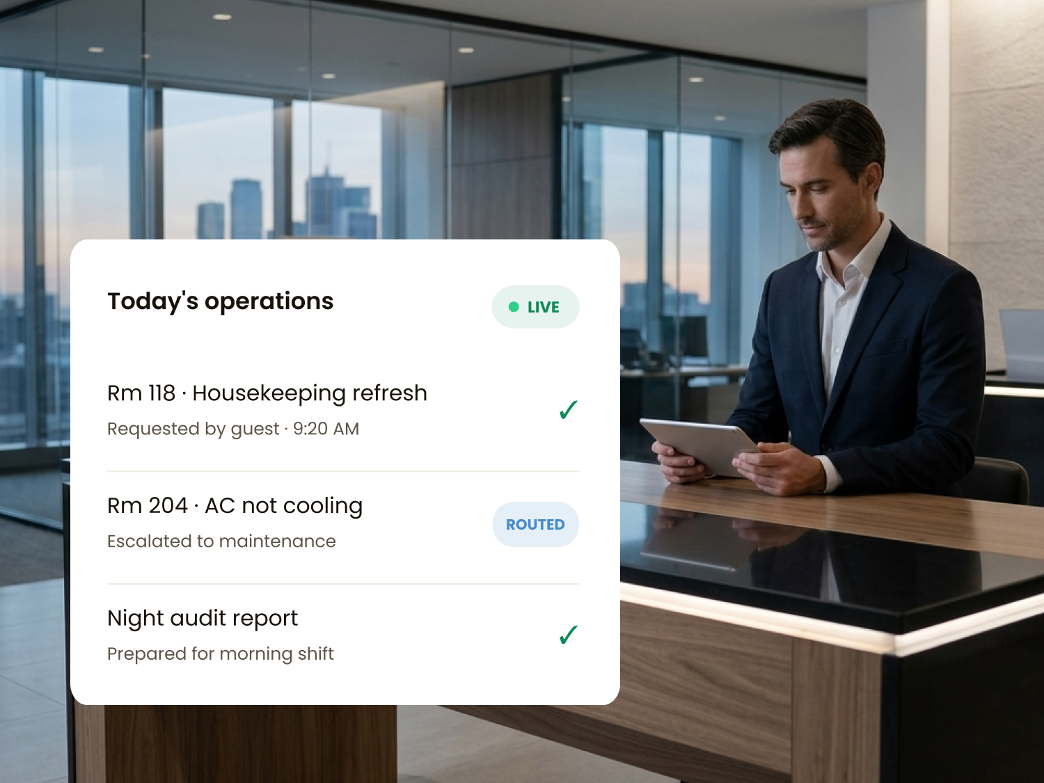 Hotel operations workflows