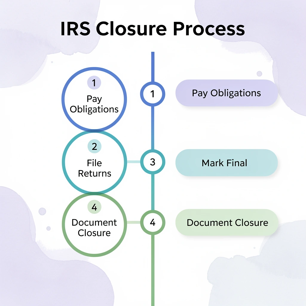 Step-by-step IRS business closure process