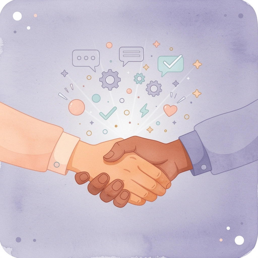 Handshake scene representing business consultation partnership