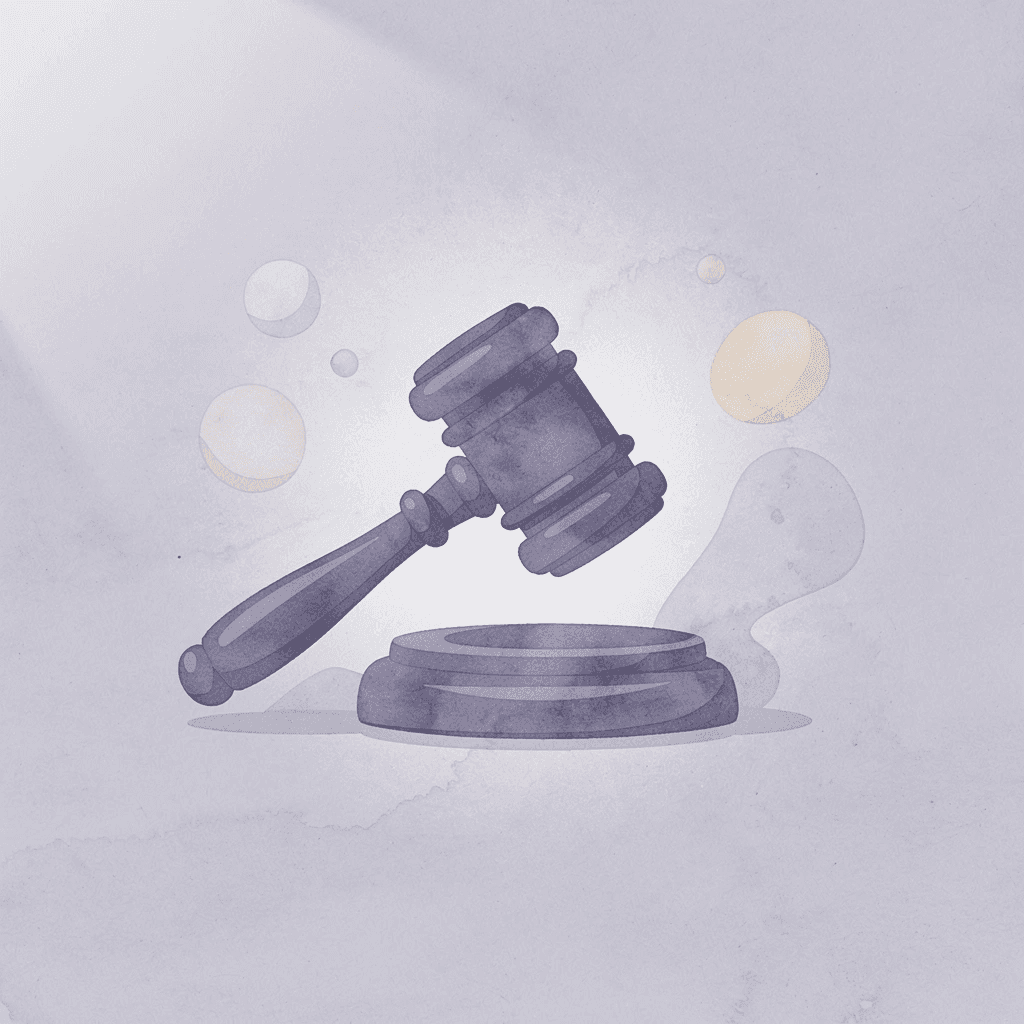 Gavel icon representing formal legal dissolution process