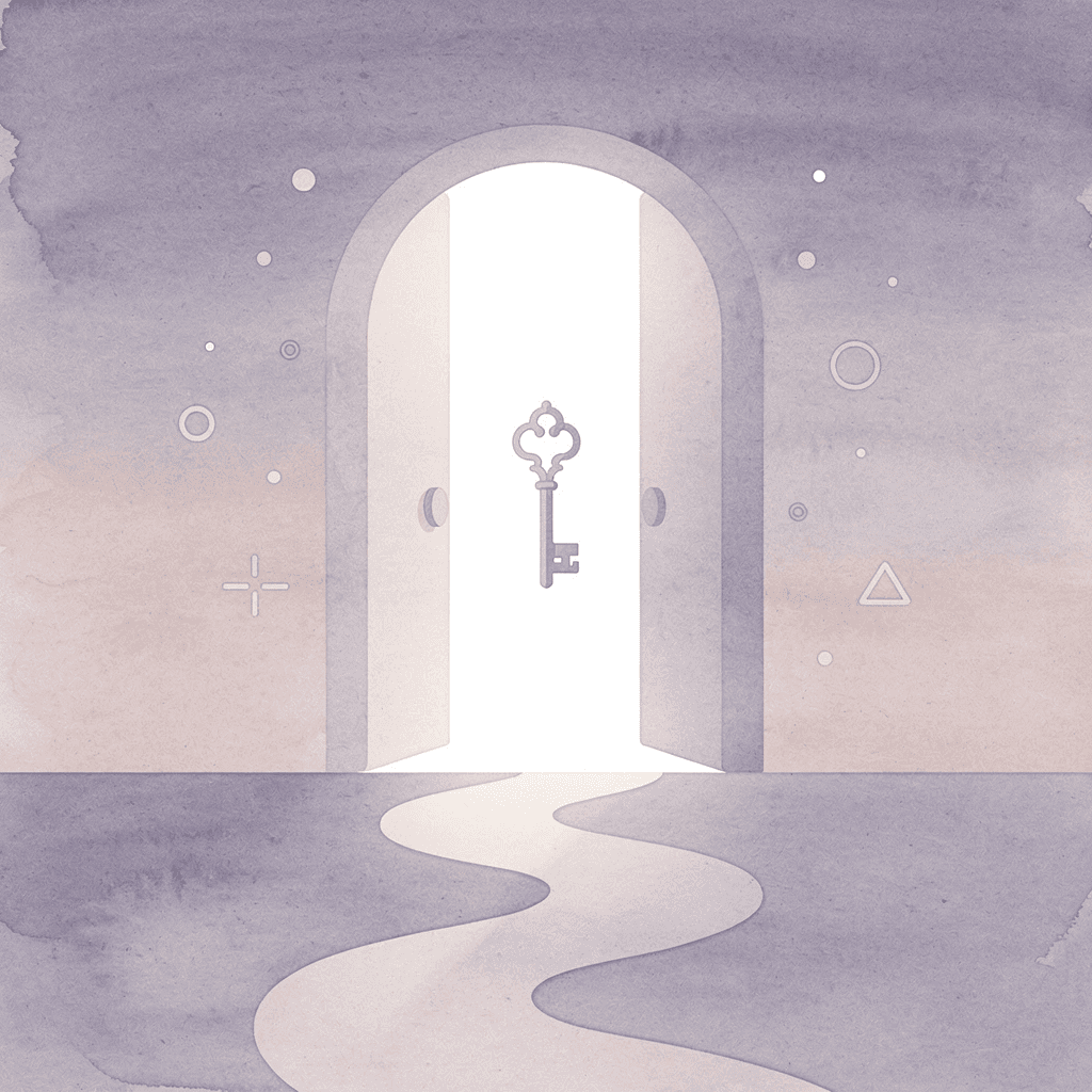 Gateway scene showing door opening to new opportunities