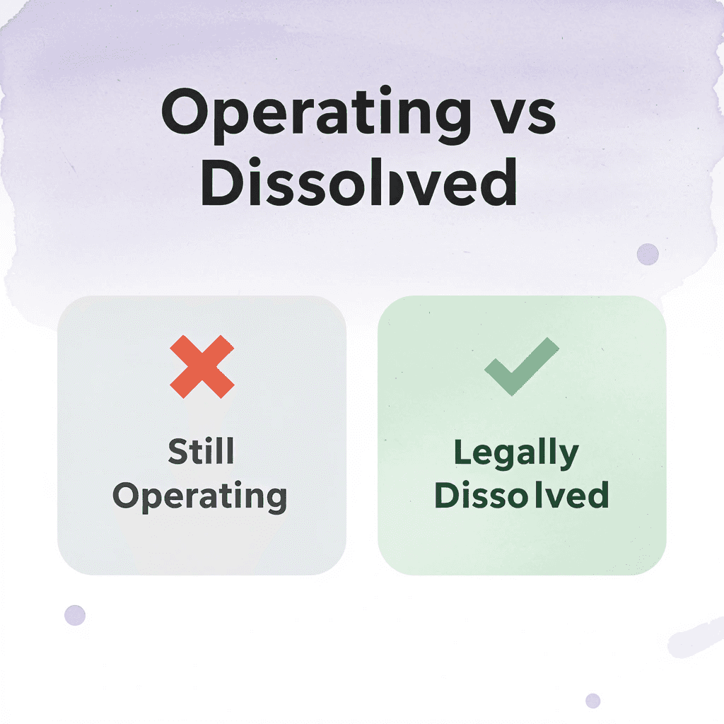 Before and after comparison of operating versus dissolved nonprofit status - How To Dissolve a Nonprofit 