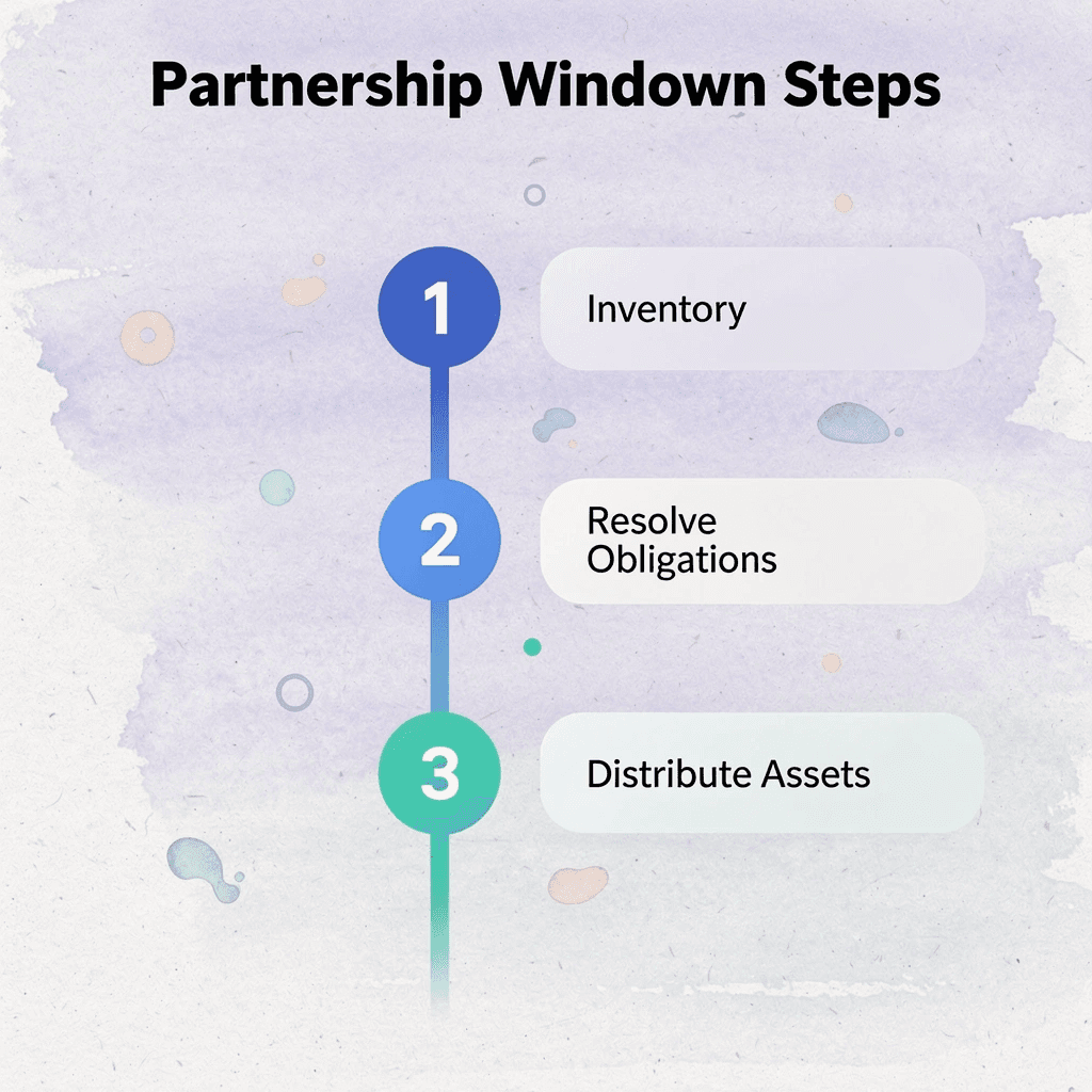 Three-step process for partnership winddown - How to Dissolve a Partnership With the IRS