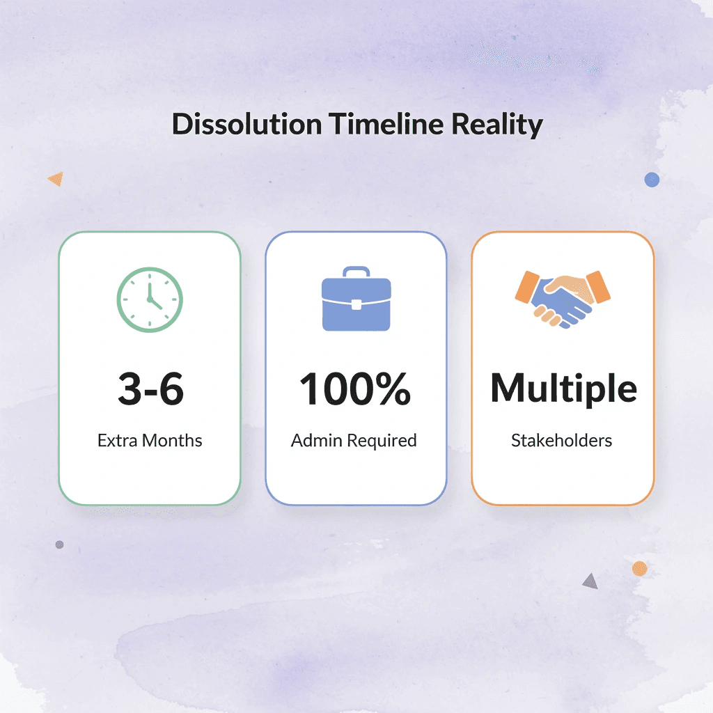 Statistics showing partnership dissolution takes 3-6 extra months with extensive administrative requirements - How to Dissolve a Partnership With the IRS