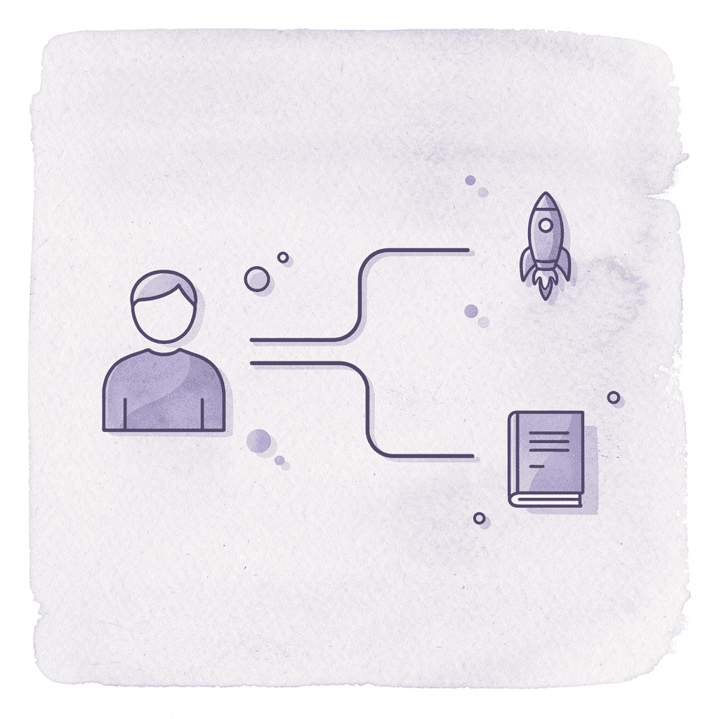 Icon showing LLC splitting into two paths representing proper closure versus penalties
