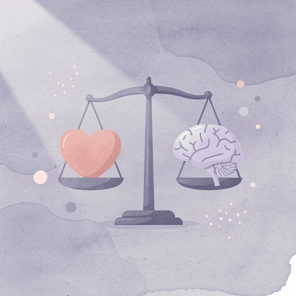 Balance scale comparing emotional attachment versus financial logic - Notice of Dissolution 