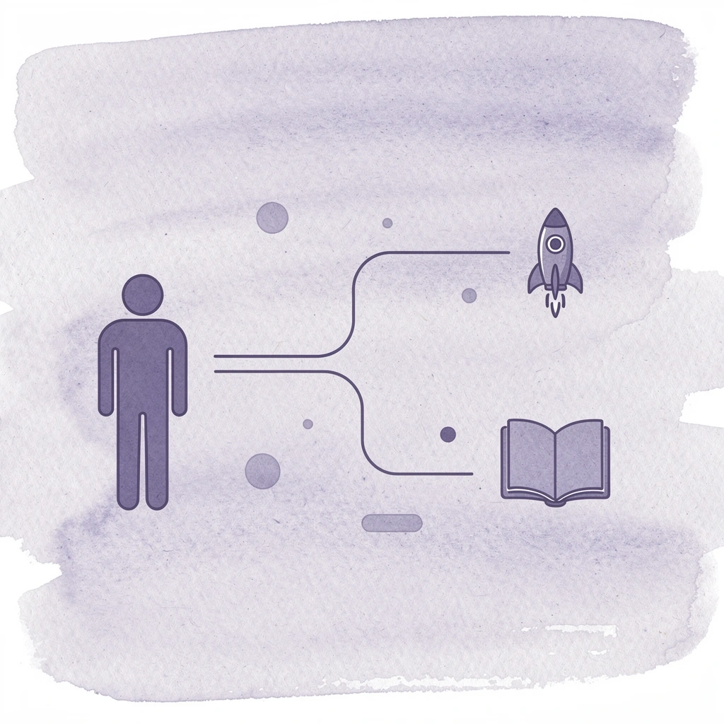 Icon showing how structured winddown splits into two different outcome paths