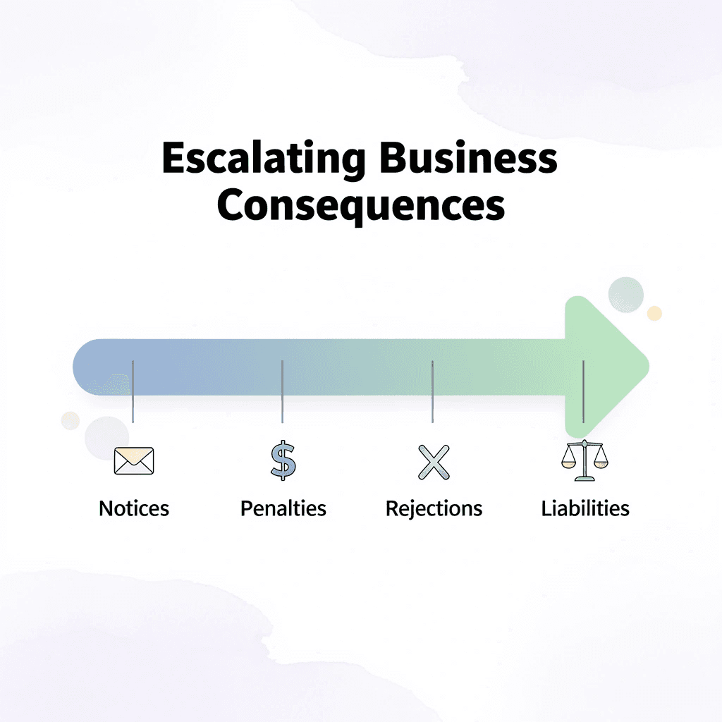Progression showing escalating consequences from improper dissolution - How to Dissolve a Corporation in Illinois 