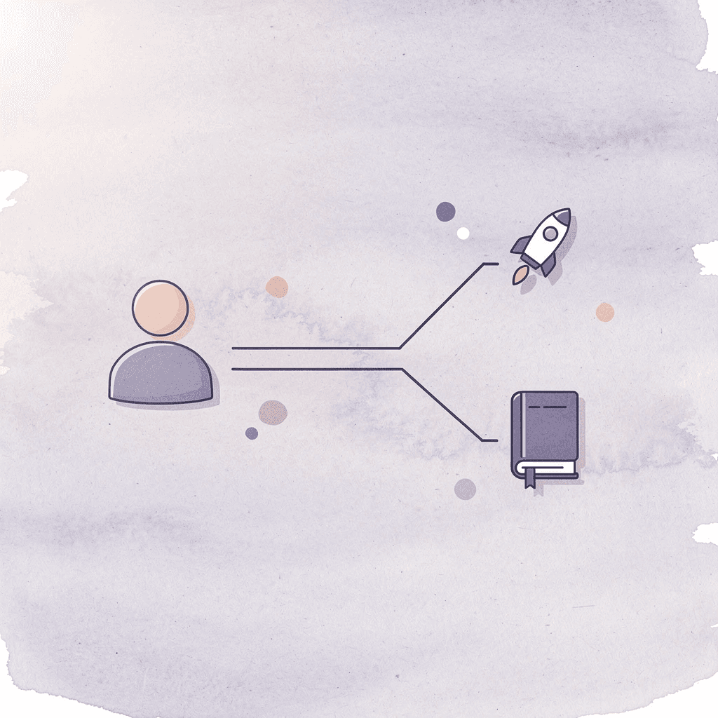 Icon showing LLC dissolution splitting into two distinct paths