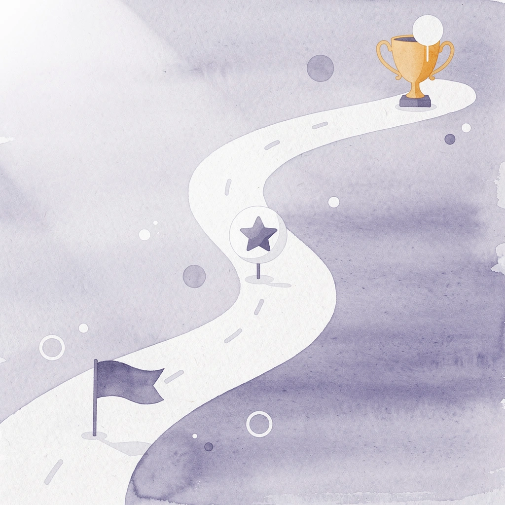  Winding path scene illustrating the LLC dissolution journey with milestone markers