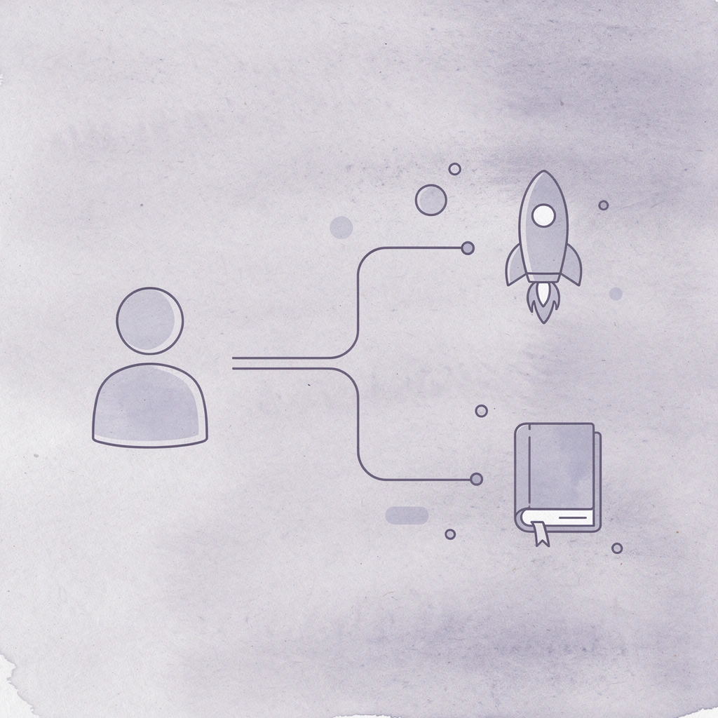 Icon splitting into two paths representing the two primary types of LLC dissolution