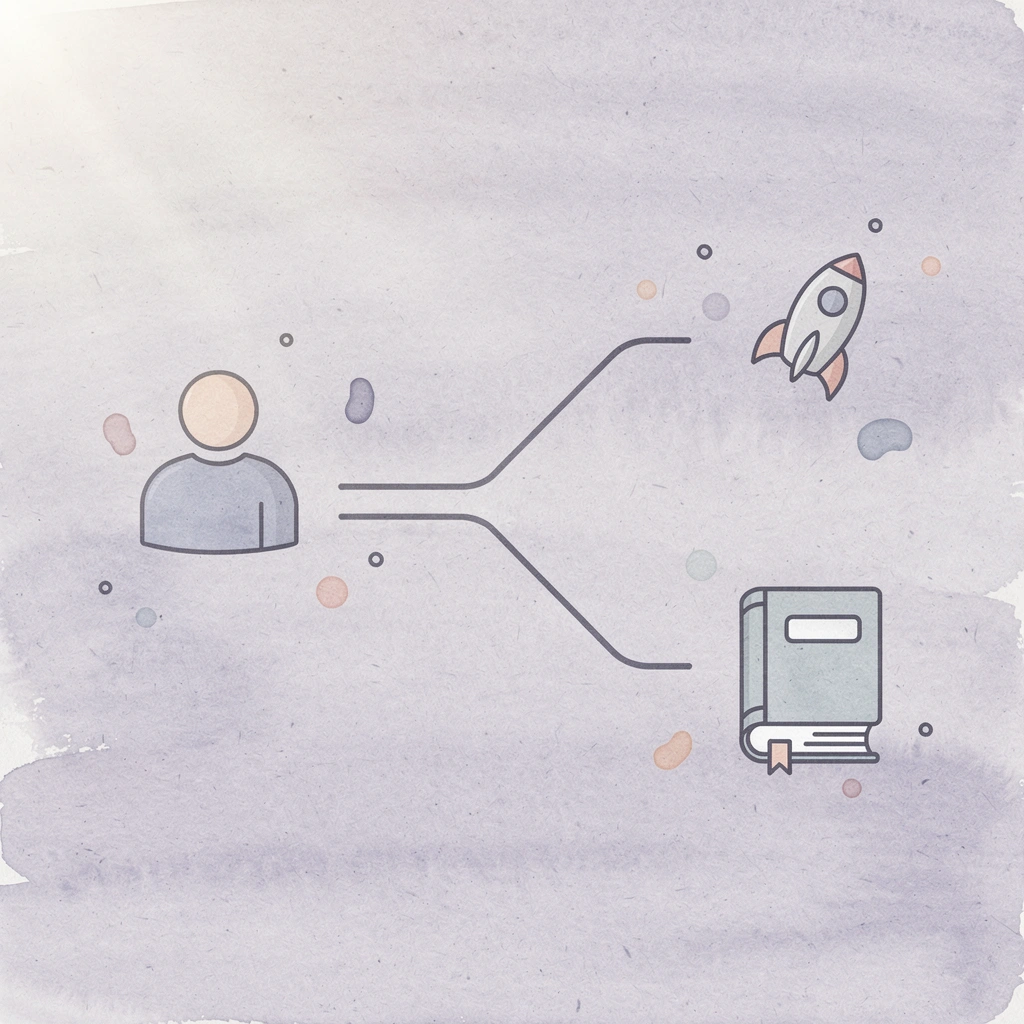 Icon showing LLC splitting into two dissolution paths