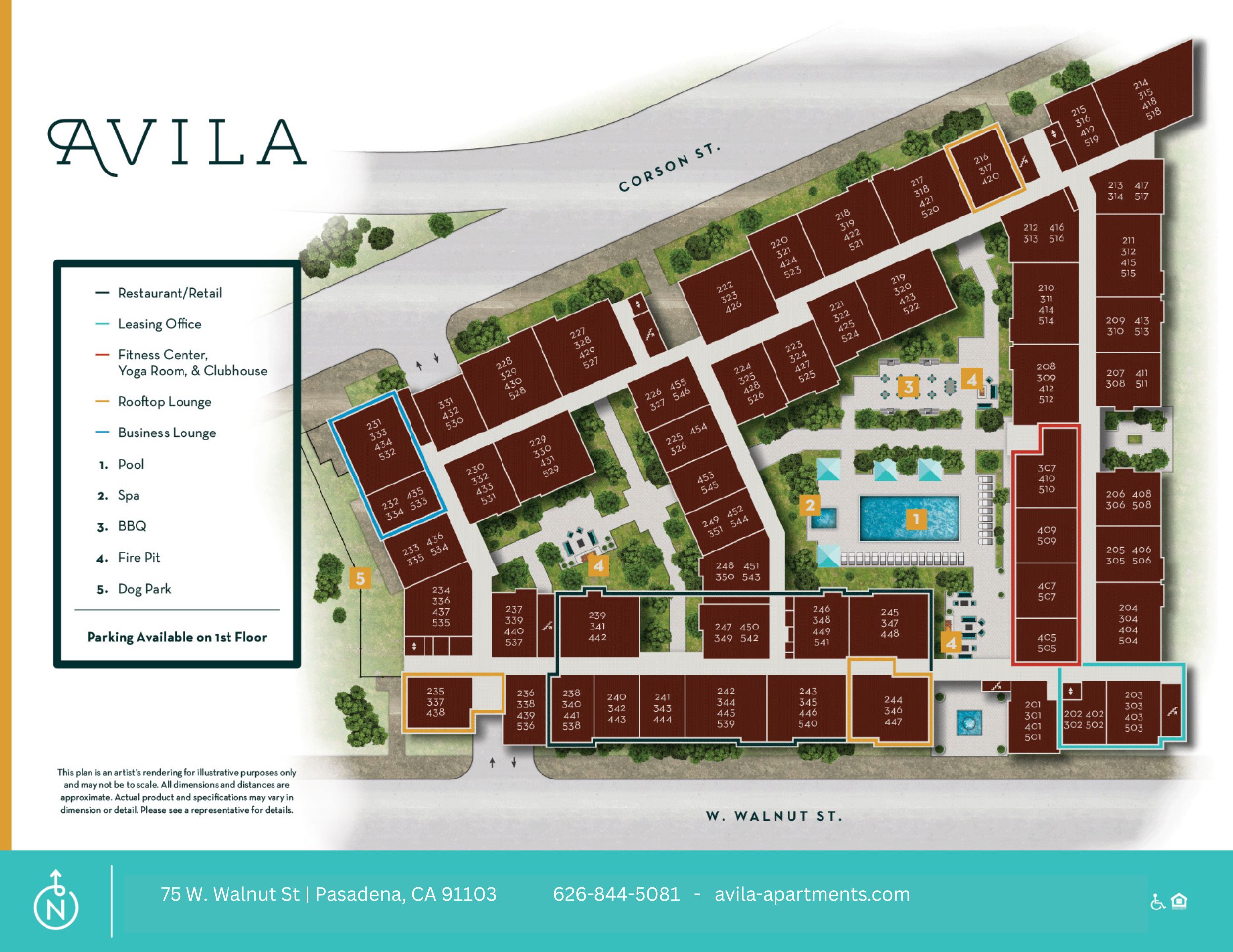 Avila Apartments Property Map 