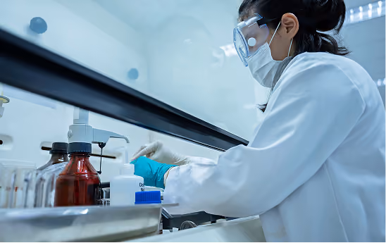 a picture of lab scientist working in inductive's lab
