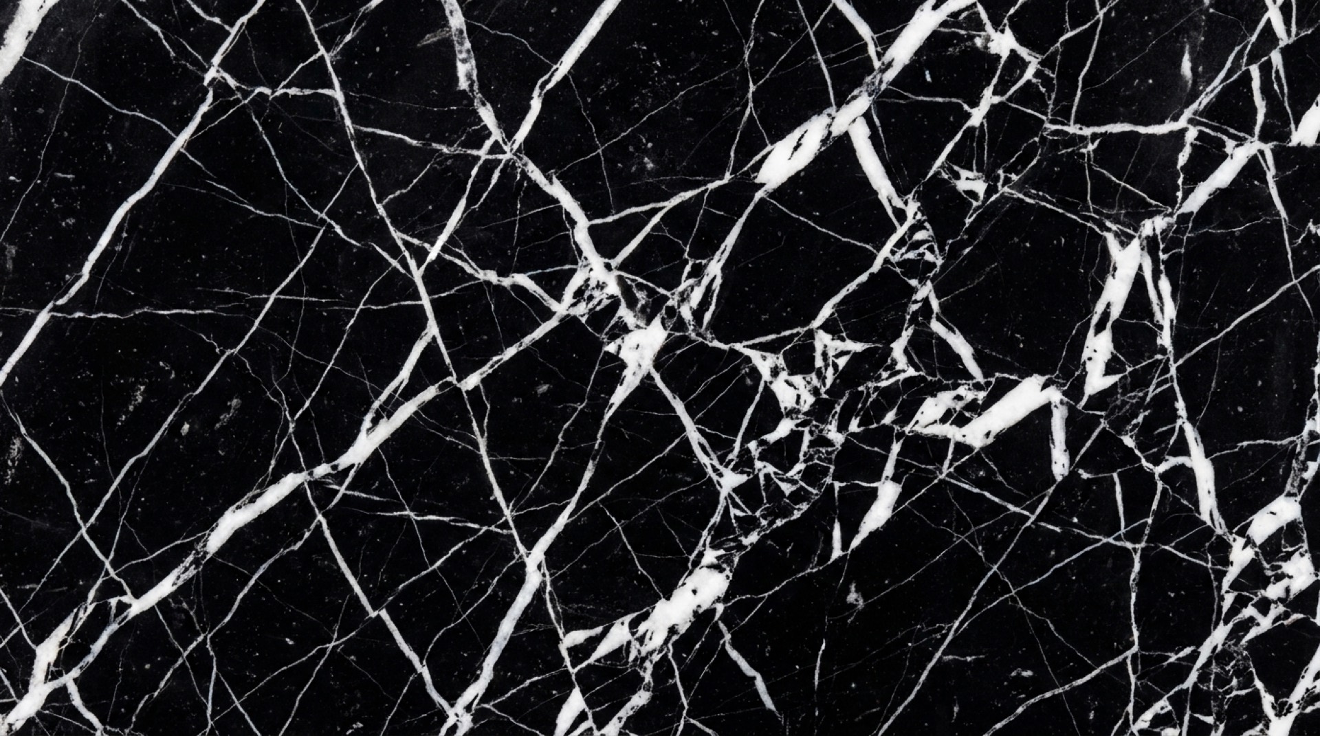 Nero Marquina black marble slab with sharp white veining