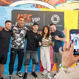 Collage from the UFC VIP awards night celebrating fighters.