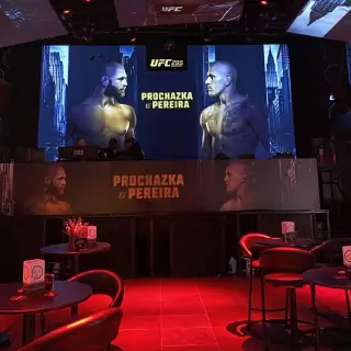 Collage of UFC VIP event highlights featuring fighters and fans.