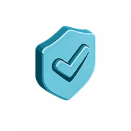 Blue shield icon with a checkmark symbol representing security or approval.