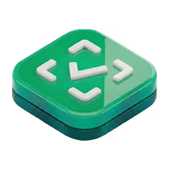 Green square-shaped icon with white code brackets and arrows inside.
