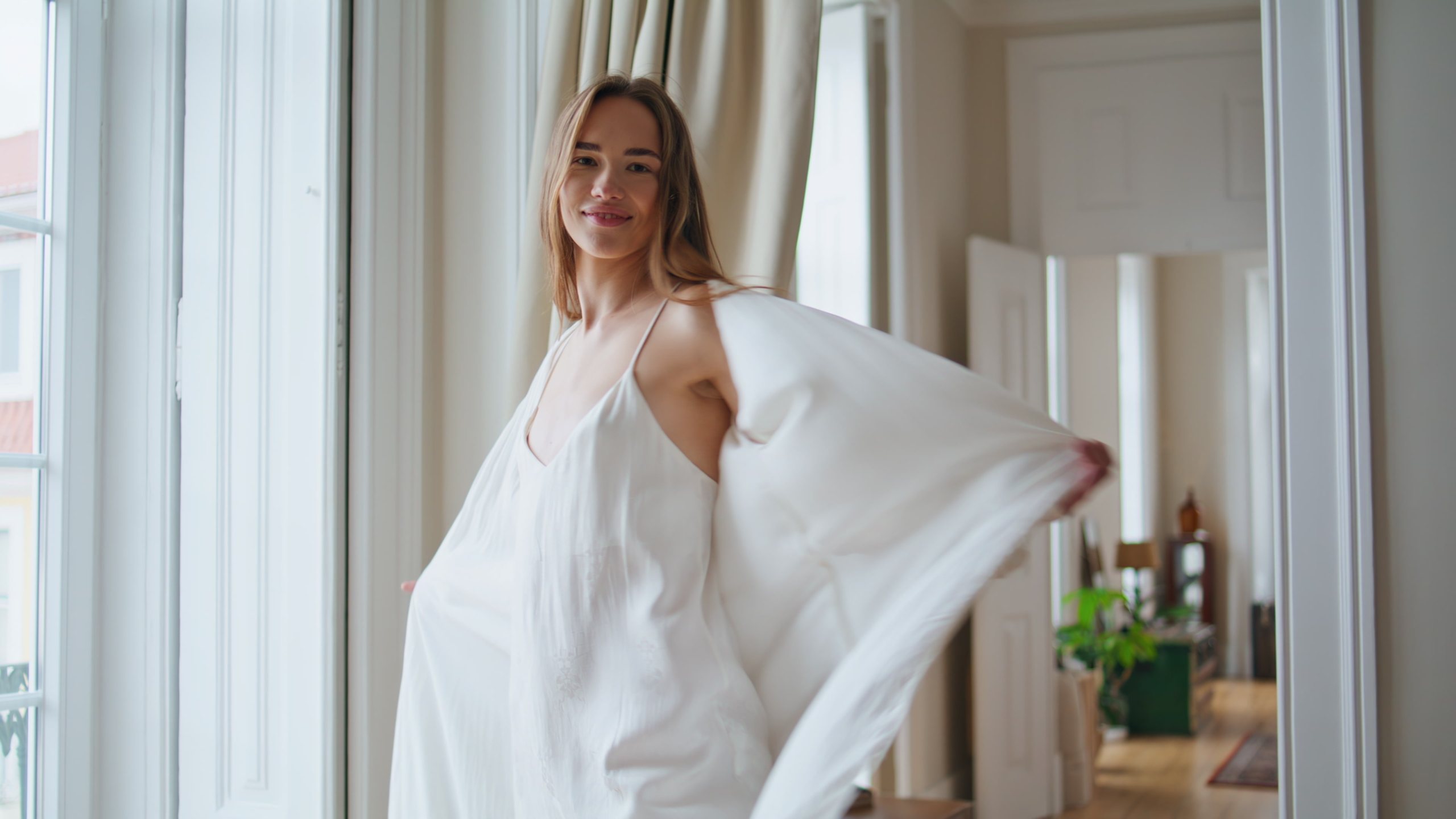 White silk in soft, low-contrast folds
