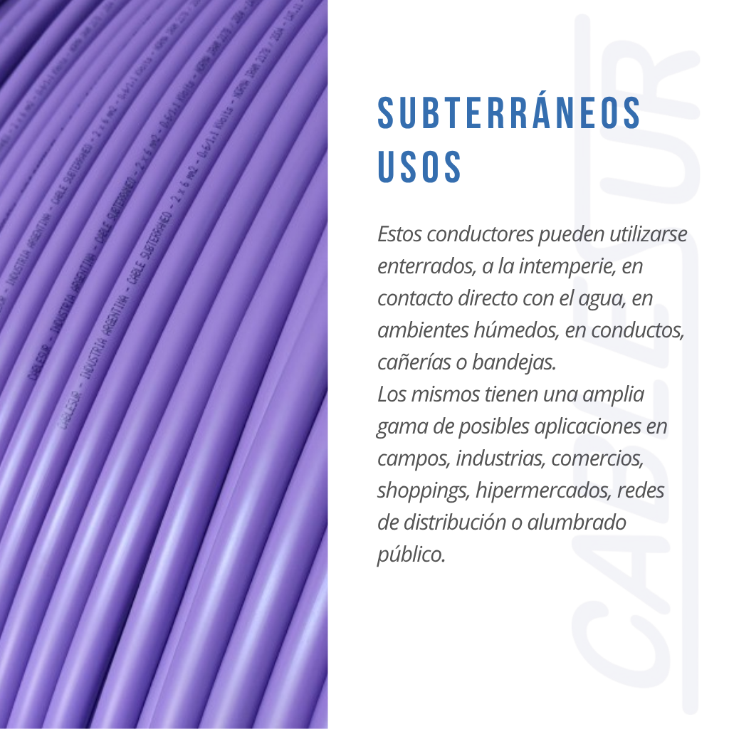 Usos del cable subterráneo Cablesur
