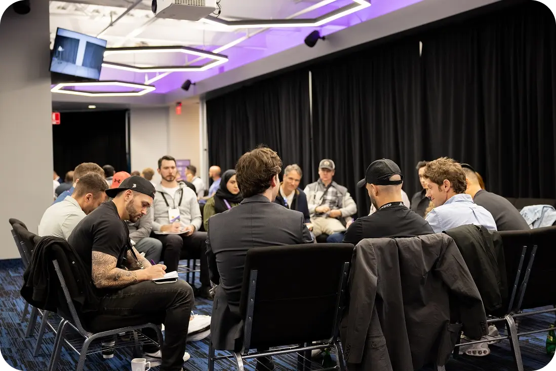 Roundtable of founders at the workshop