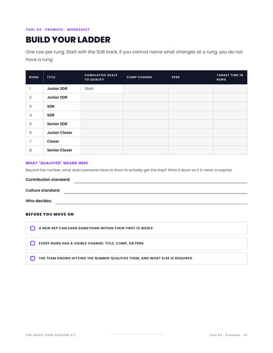 Tool 04 worksheet: build your ladder