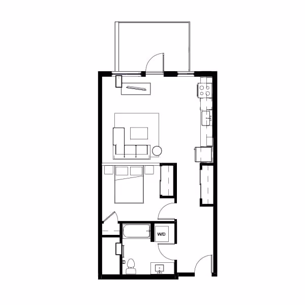 One Bed 20 Floor Plan Image
