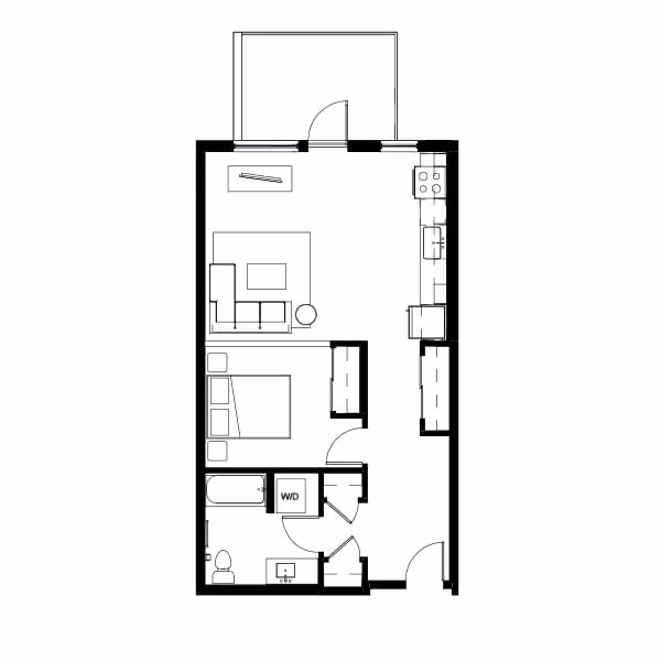One Bed 16 Floor Plan Image 