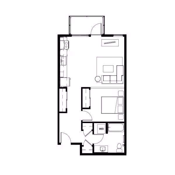 One Bed 14 Floor Plan Image