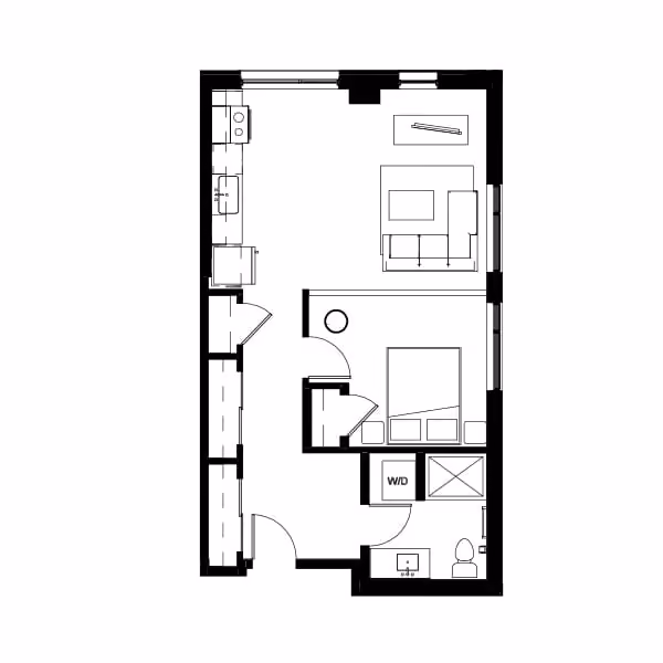 One Bed 13 Floor Plan Image 