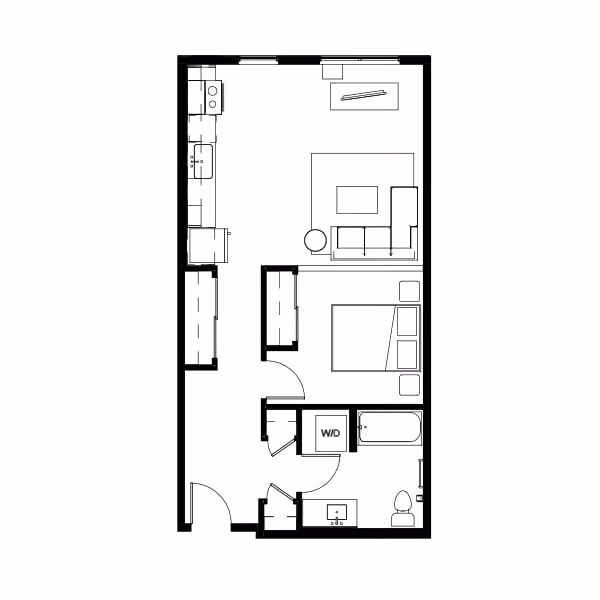 One Bed 12 Floor Plan Image