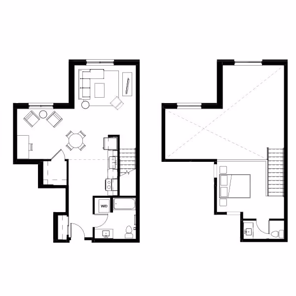 Studio + Den Loft 14 Floor Plan Image 