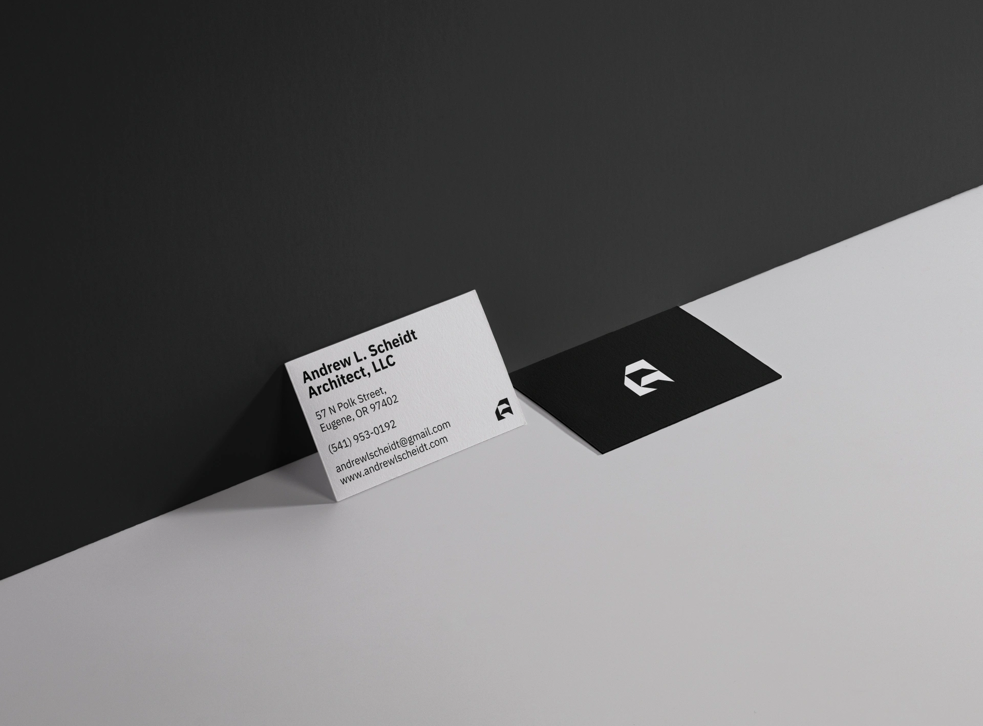 Business card design for Andrew L. Scheidt, Architect
