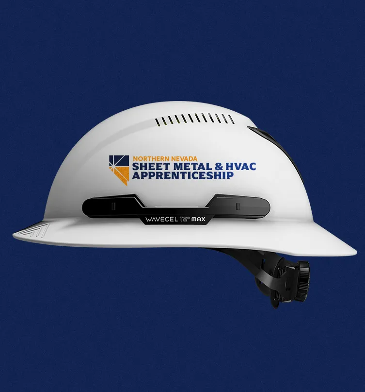 Branded hard hat design for the Northern Nevada Sheet Metal and HVAC Apprenticeship