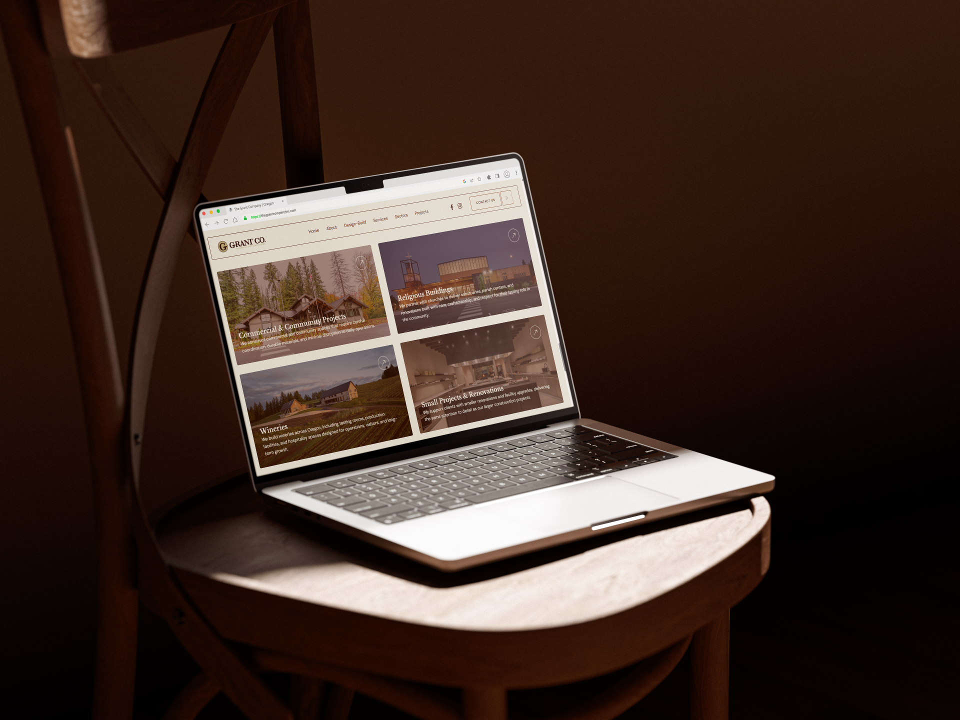 Project portfolio page on The Grant Company website