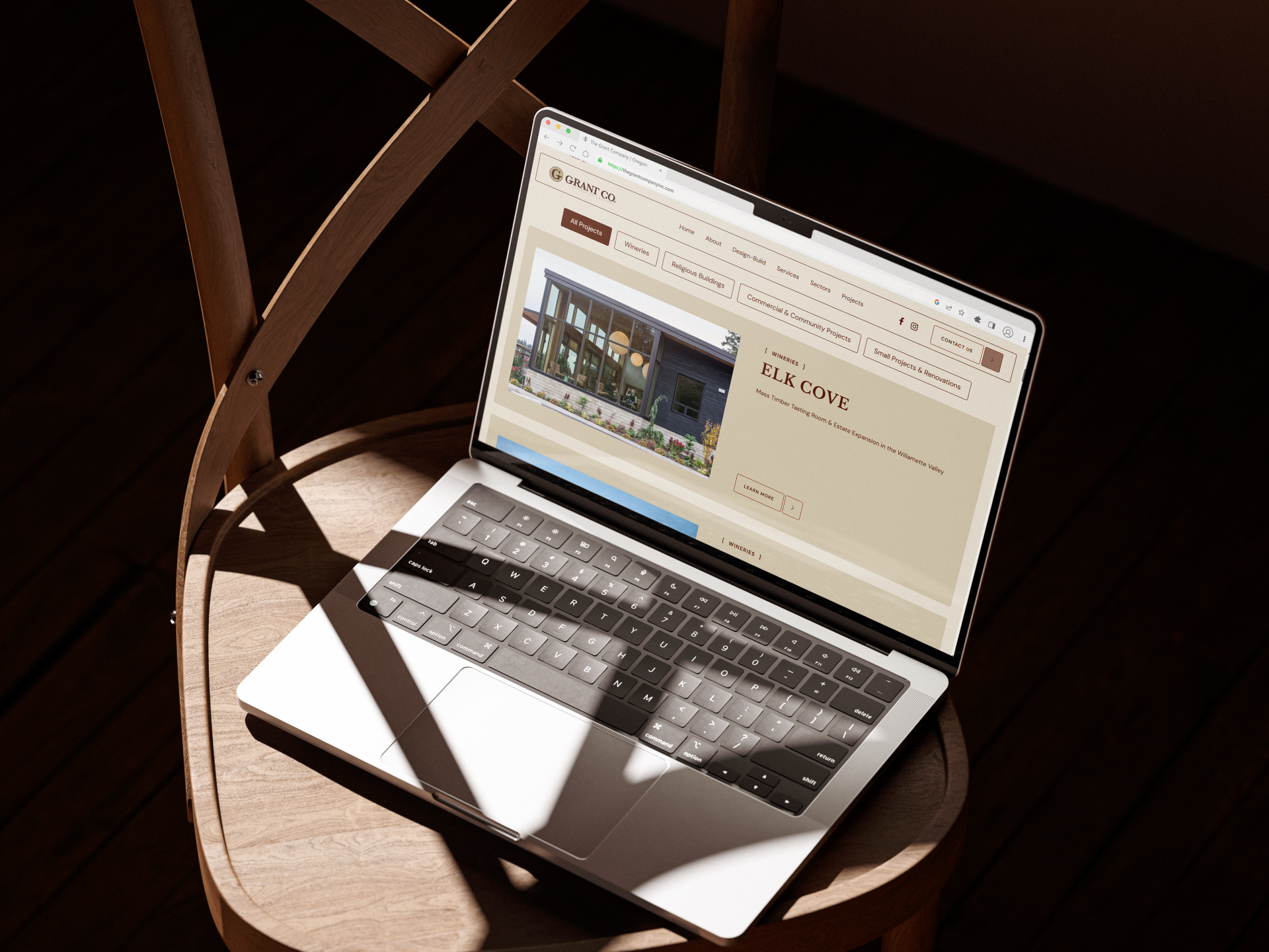 Services page layout on The Grant Company website