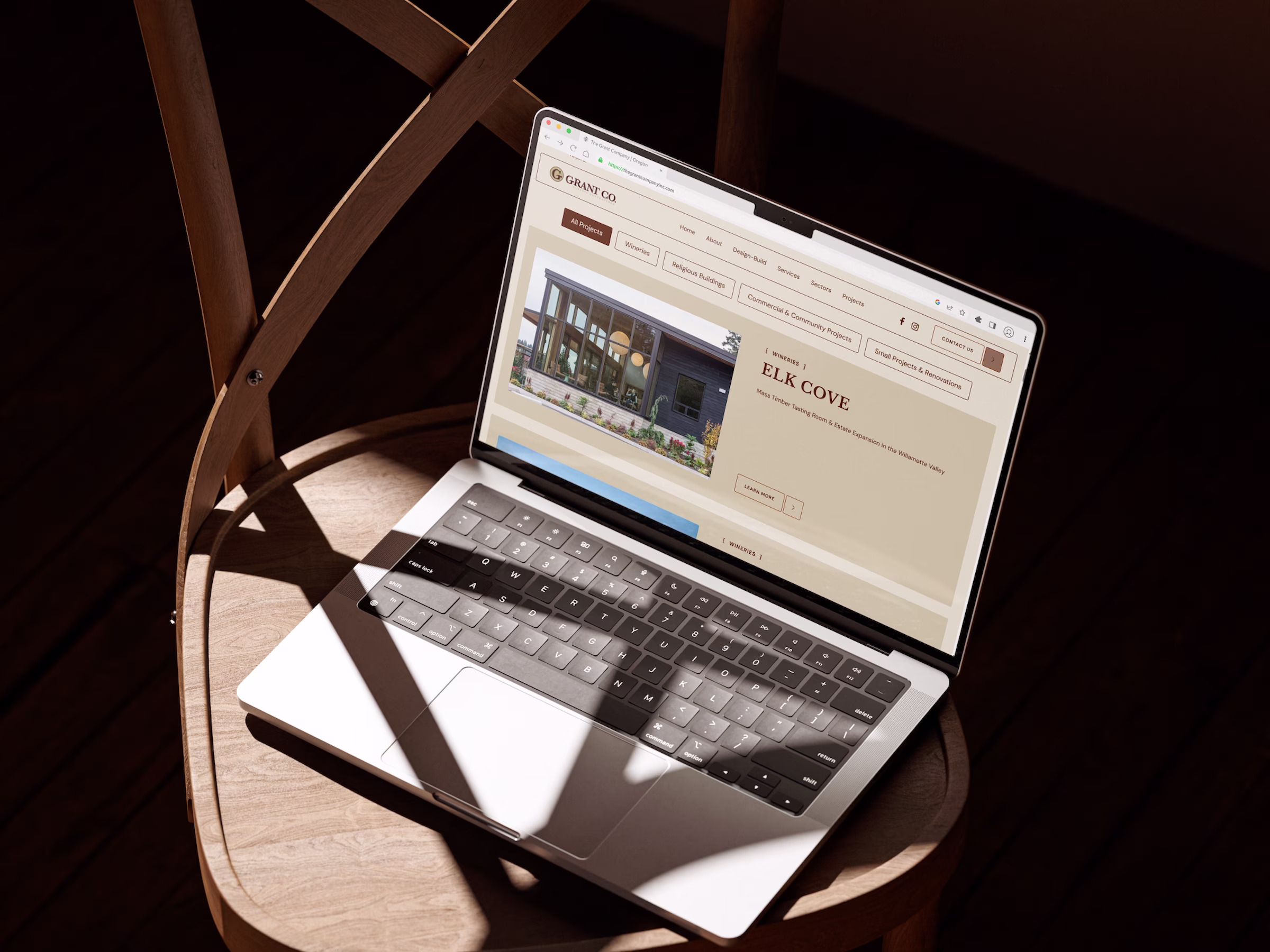 Services page layout on The Grant Company website