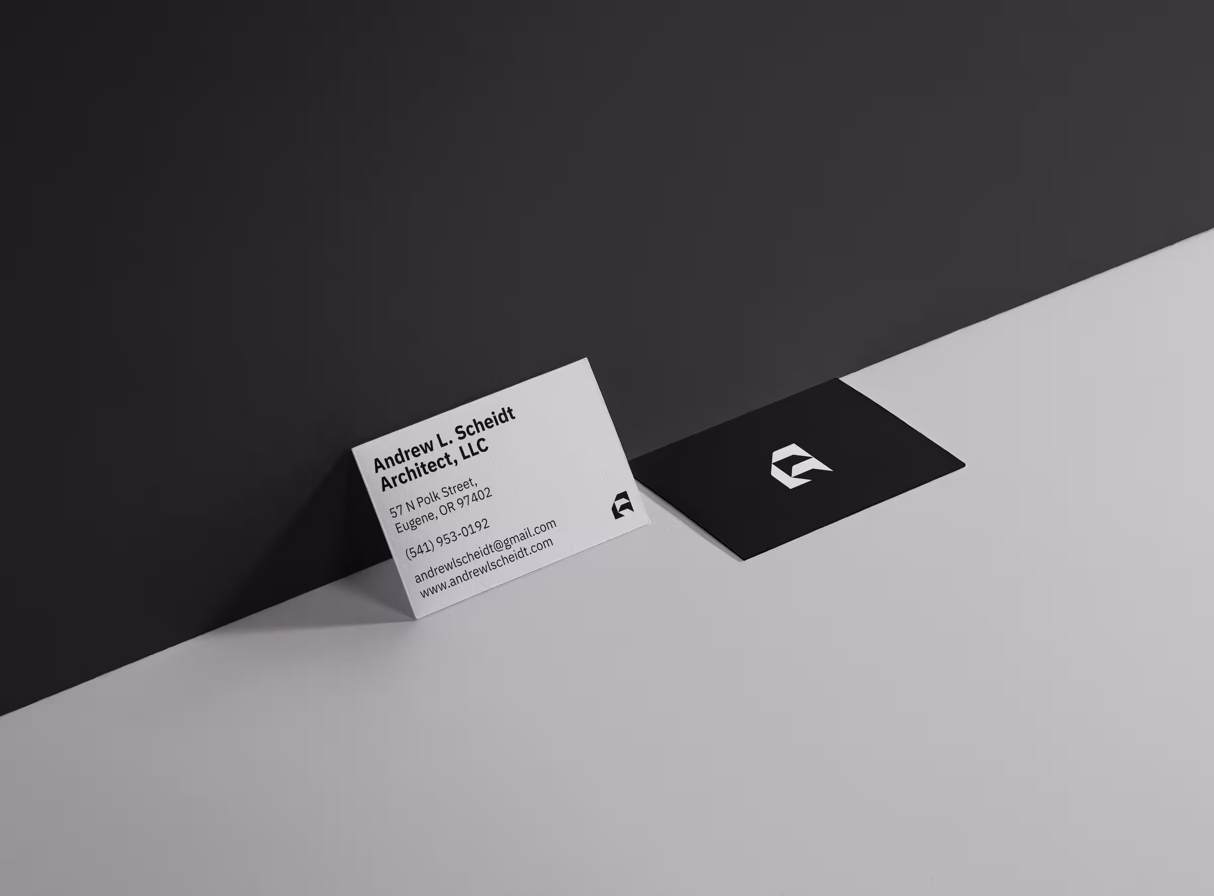 Business card design for Andrew L. Scheidt, Architect
